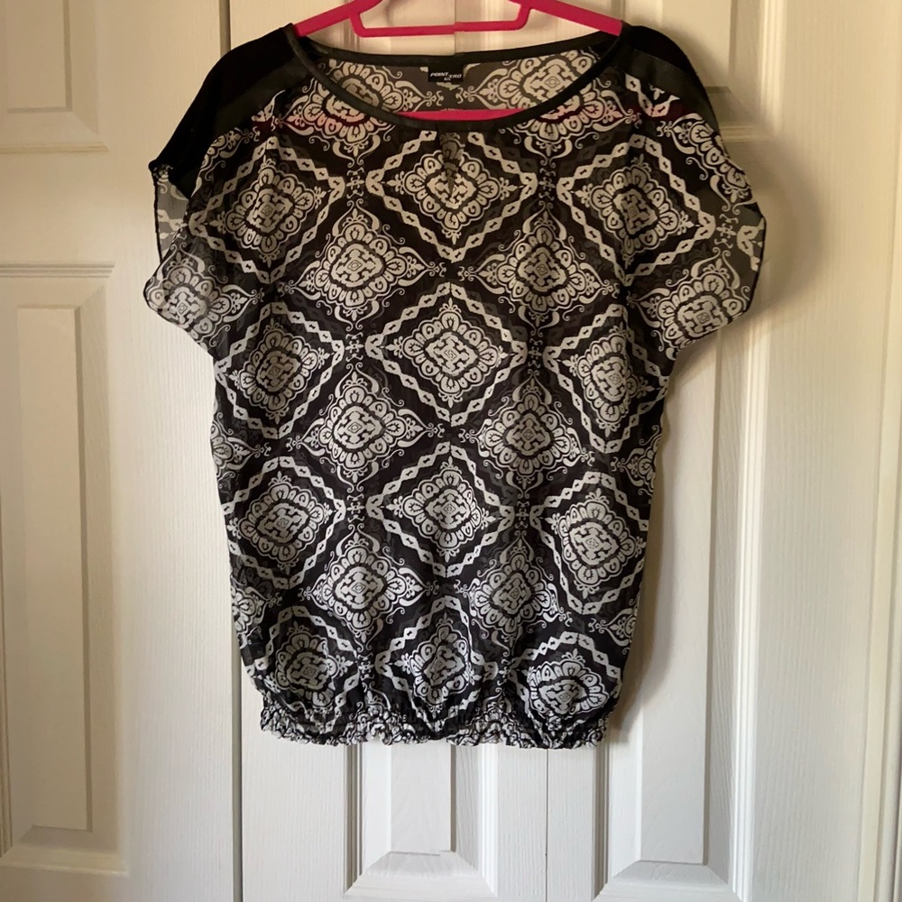 Point Zero Monochrome Patterned Blouse